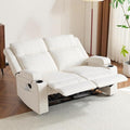 55 Loveseat Reclining Sofa with Cup Holders – Manual Double Reclining Sofa for Aprtment &amp Small Spaces Chenille Fabric Reclinig Couch with Wide Armrests &amp Side Storage for Livingroom Beige