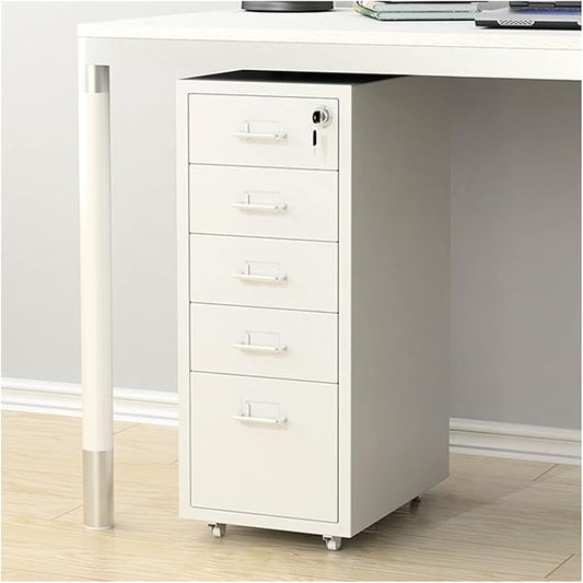 HASMI Filing Cabinet 5 Drawer Locking File Cabinet Under Desk Metal Filing Cabinet for Legal/Letter/A4 File Fully Assembled Except Wheels Storage Cabinet (Color : Model B Size : 1.4mm) yuqing2022