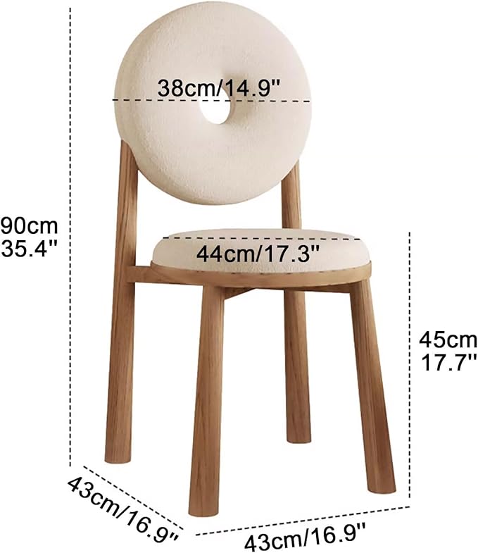 Modern Accent Office Chair - Vanity Chair Lambswools Living Room Chair Dining Chairs Midcentury with Backrest - for Living Room Bedroom Office Dining (Color : Blue Size : Wood gra