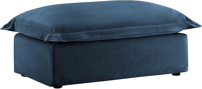Movable Ottoman for Modular Sectional Sofa Modern Upholstered Slipcovered Sofa Couch for Living Room Bedroom Office Apartment Chenille Blue