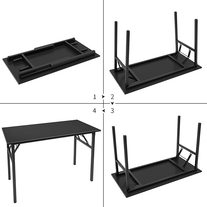 Need Home Office Desk 47 inch - No Assembly Folding Computer Table with BIFMA CertificationComputer Table Workstation Perfect for Teens/Office/Home