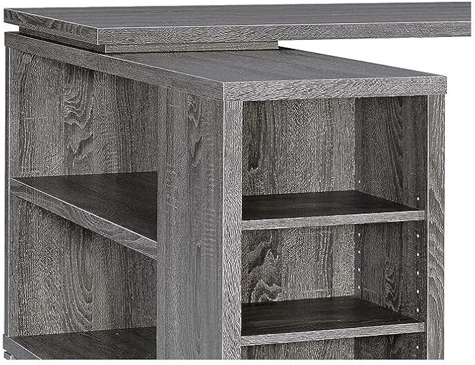 Charm Style Gray Wooden Office Desk 47.25 x 60 x 29.5 Combining Style and Functionality for Study or Home Office Setup