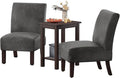 PayLessHere Fabric Accent Chair with Side Table Leisure Chair with Solid Wood Feet Mid-Century Modern Accent Chair for Living Room Bedroom Studio Set of 3