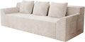71 Small Boneless Couch Corduroy 3 Seater Couch for Living Room with 3 Pillows &amp Armrests Deep Seat Sofa for Small Spaces Apartment﻿ (White) | Small Boneless Couch