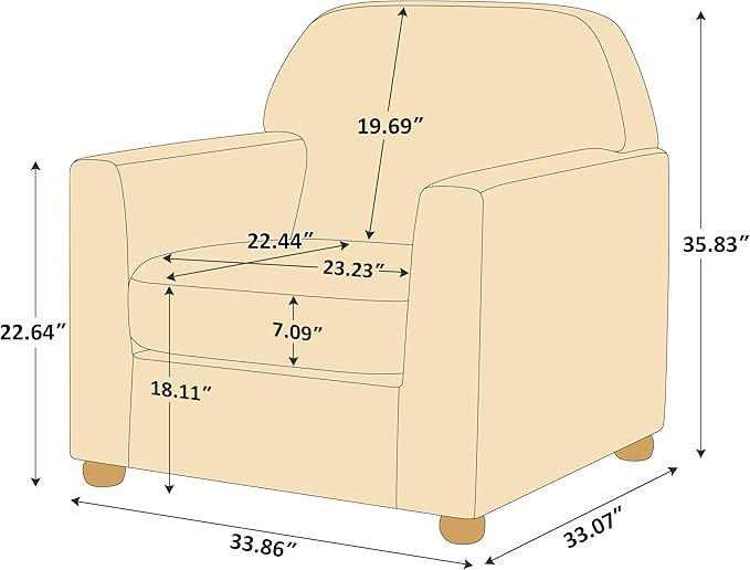 VANOMi Oversized Accent Chair Comfy Upholstered Living Room Arm Chair Thick-Cushioned Reading Chair Beige