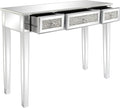 JHshop 42 Console Table Mirror Computer Desk Office Desk Writing Table for Home Office Desk WorkstationMirrored Desk with 3 Drawers Console Table Mirror Sofa Table Living Room Entryway Foyer