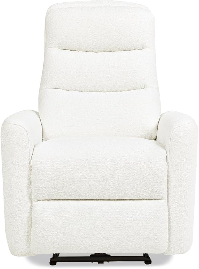 Jennifer Taylor Home Bloomy 35.5 Power Recliner High-Back Nursery Lounge Chair Chiffon White Boucle