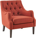 Madison Park Accent Chair for Living Room Upholstered Button Tufted Back Removable 5.75 T Seat Cushion Solid Wood Legs Modern Accent Armchair Family Room Furniture Bedroom Chair 29.25 W Spice