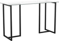 Martha Stewart Eli Home Office Desk with Glass Top and Steel Frame Oil Rubbed Bronze