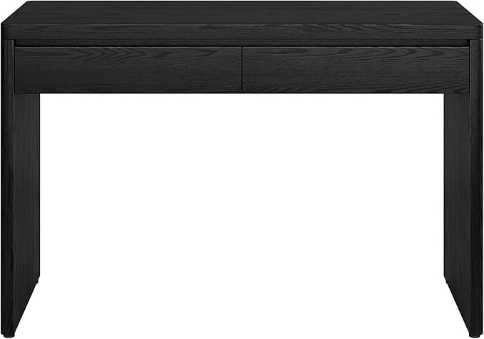 Henn&ampHart 48 Modern Rectangular Wooden Home Office Desk Computer Desk Writing Table with 2 Storage Drawers for Home Office Natural Black