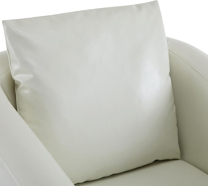 Christopher Knight Home Upholstered Club Chair Comft Accent Chair Soft Armchair Reading Single Sofa with Wood Legs Barrel Lounge Chair for Living Room Bedroom Home Rest 33.5 x33.5x31.5 White