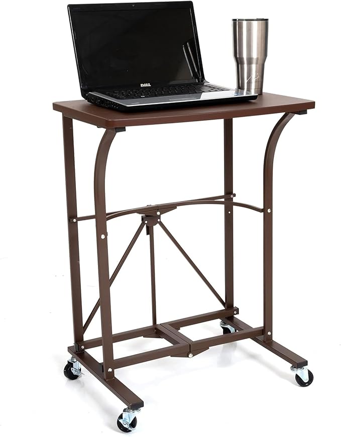 Origami Folding Computer Desk for Office Study Students Bedroom Home study and Craft | Space Saving Foldable Design Fits Laptop Collapsible No Assembly Required | (Wood small)