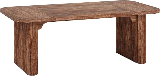 Tribesigns 62-Inch Modern Executive Desk Wood Office Desk Large Aesthetic Computer Desk with Double Pedestal Workstation for Home Office (Brown)