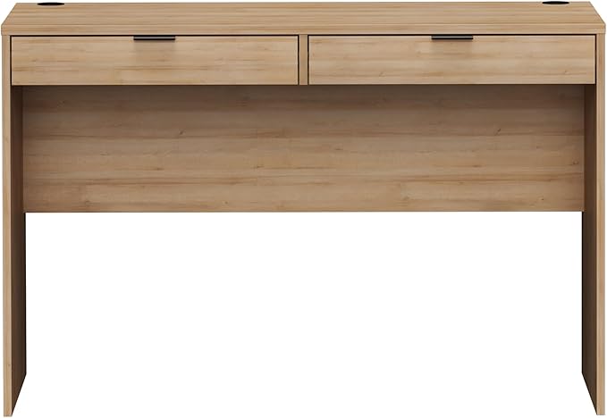 Prepac 46 Writing Desk – Computer Desk with 2 Drawers Light Oak Office Desk for Home Office or Bedroom
