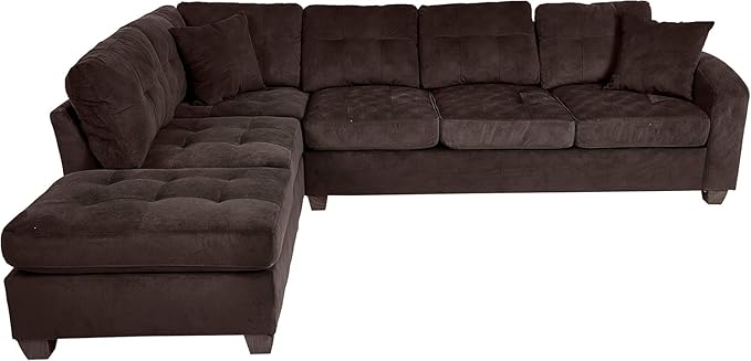 Homelegance Emilio 2-Piece Reversible Sectional Sofa - Chocolate