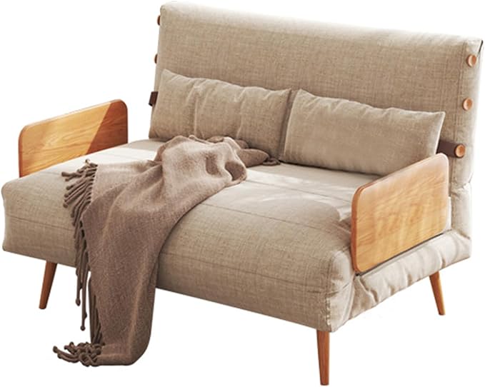 JASIWAY Convertible Chair Bed Sleeper 3-in-1 Futon Sofa Bed Chaise Lounge Couch Fabric Recliner for Small Space Apartment Beige (43.3)