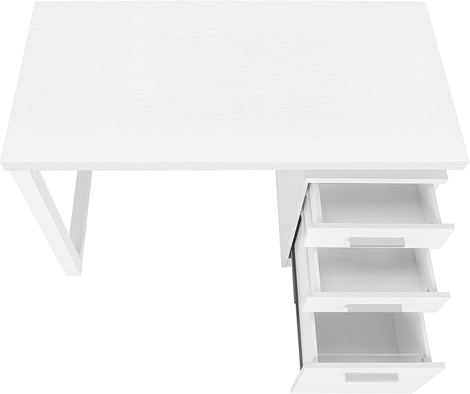Monarch Specialties I 7690 Computer Desk Home Office Laptop Left Right Set-up Storage Drawers 48 L Work Laminate White Contemporary Modern