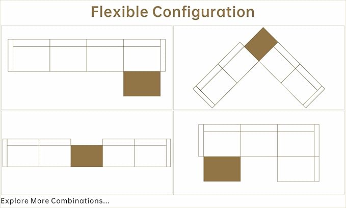 Modular Sectional Sofa - 130 Convertible Sectional Couch with 4 Pillow 4 Seat Oversized Modular Couch with Storage Ottomans L-Shaped Couches for Living Room Apartment Lounge Beige