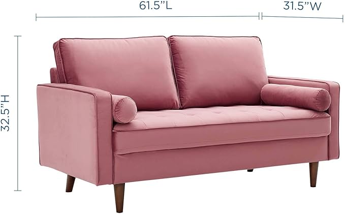 Modway Valour Performance Velvet Loveseat Dusty Rose Valour Performance Velvet Loveseat