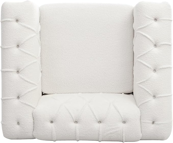 White Chesterfield Chair Upgrade Sherpa Accent Chair Chesterfield Upholstered Club Wingback Chair Button Tufted Sofa Chair for Living Room Bedroom Office