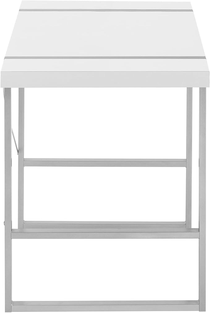 Monarch Specialties I 7663 Computer Desk Home Office Laptop 48 L Work Metal Laminate White Grey Contemporary Modern