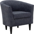 Pemberly Row Traditional Fabric Club Chair 17.5 Seat Height Gray Finish Polyester Upholstery Padded Seat Durable Construction Classic Accent Chair for Living Room or Bedroom