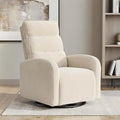 Swivel Rocker Chair 360° Swivel Rocker Chairs with High Back Arms Rocking Lazy Boy Chairs Upholstered Swivels Corduroy Glider for Living Room Bedroom Nursing Beige