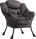 HollyHOME Lazy Chair with Armrest and Side Pocket Comfy Accent Lounge ChairLeisure Sofa Armchair for Living Room Bedroom Dorm or Small Spaces Oversized Reading Sofa ChairTextured Charcoal Gray