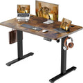 Standing Desk Electric Height Adjustable Desk 39.37 x 23.6 Inches Sit Stand up Desk Computer Home Office Desk Memory Preset with Two-Piece Desktop (Vintage Brown 40 * 24 Inch)