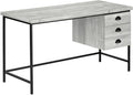Computer Desk Home Office Laptop Storage Drawers 55 l Work Grey Laminate Black Metal Contemporary Modern