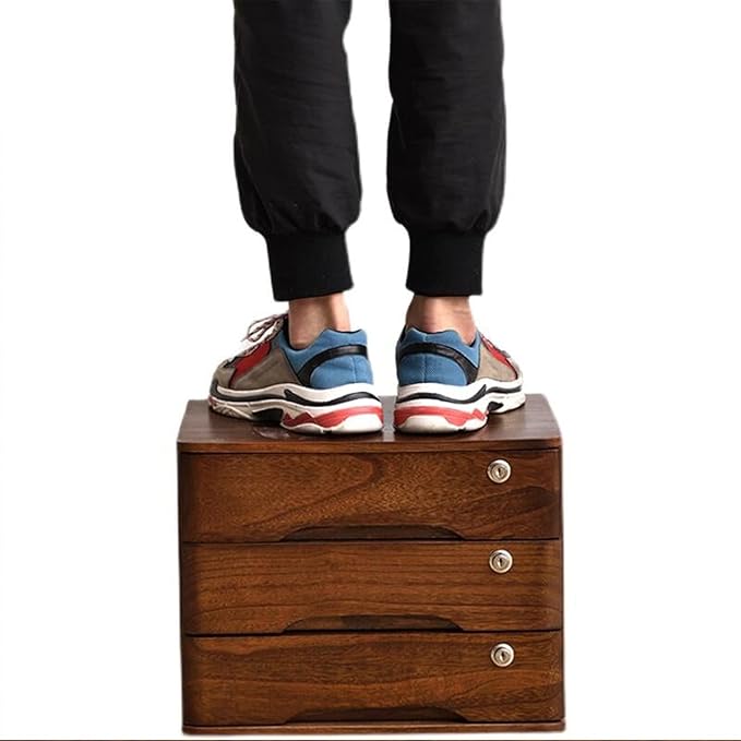 Desktop Storage Box With Drawers - Flat File Cabinet Storage Box Desktop Drawer Cabinet With Lock Wooden File Cabinet/Desktop Storage Cabinet/Data Cabinet Desktop File Cabinet Organizers(B4 drawer