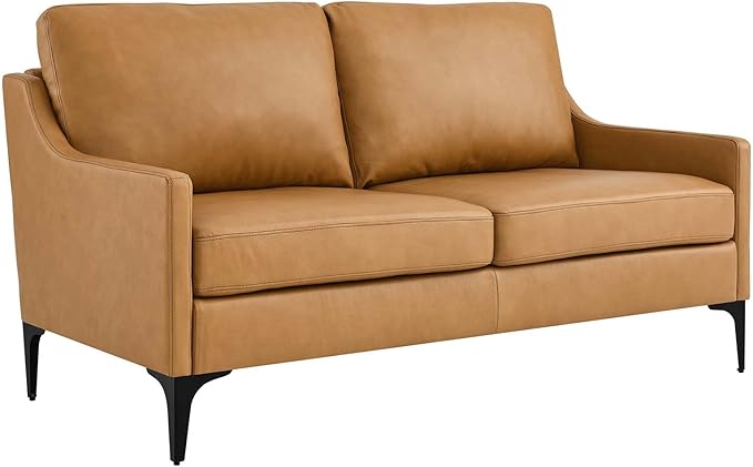Modway EEI-6020-TAN Corland Leather Loveseat Tan