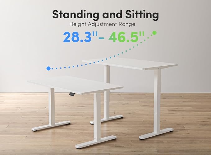FEZIBO Electric Standing Desk Height Adjustable Stand up Desk 40 x 24 Inches Sit Stand Home Office Desk Computer Desk White