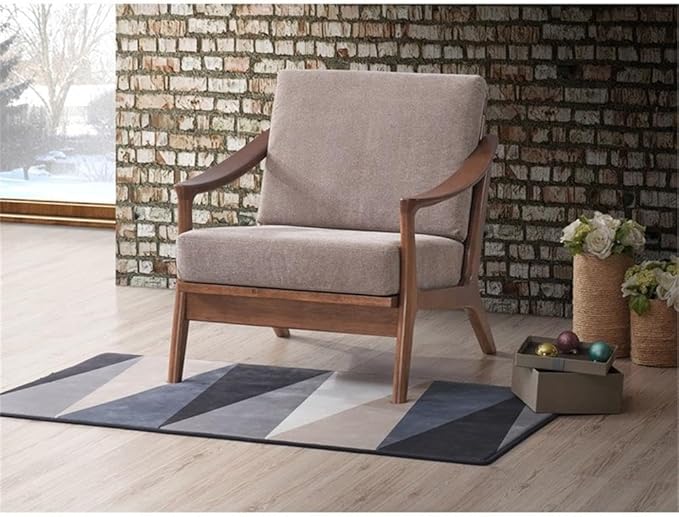 Acme Furniture Lide Upholstered Fabric &amp Wood Accent Chair in Brown