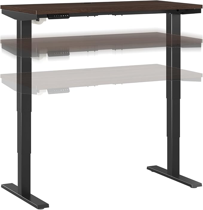 Move 40 Series by Bush Business Furniture 48W x 24D Electric Height Adjustable Standing Desk in Black Walnut with Black Base