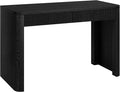 Henn&ampHart 48 Fluted Modern Rectangular Home Office Desk Ribbed Computer Desk Writing Table with 2 Storage Drawers for Home Office Natural Black