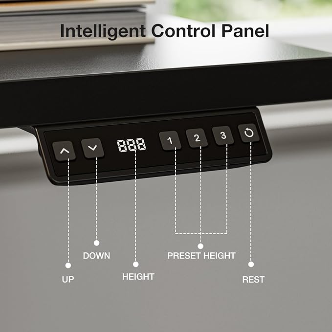 Muvai L Shaped Standing Desk with Cable Management Tray 59 Inch Height Adjustable Electric Standing Corner Desk Sit Stand Up Work Table for Home Office Gaming with Reversible Splice Board Black