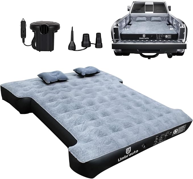 Umbrauto Inflatable Truck Bed Air Mattress for Full Size Short Truck Beds 5.5-5.8ft with Pump &amp Carry Bag. Perfect for Outdoor Adventures