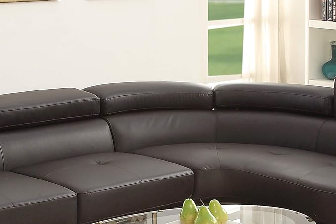 Poundex F6984 Bobkona Isidro Faux Leather sectional