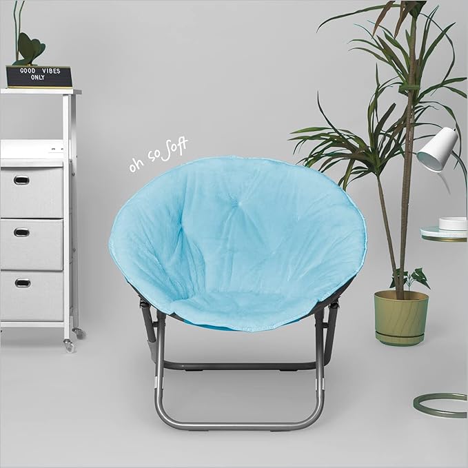 Urban Lifestyle Faux Fur Saucer Chair Light Blue