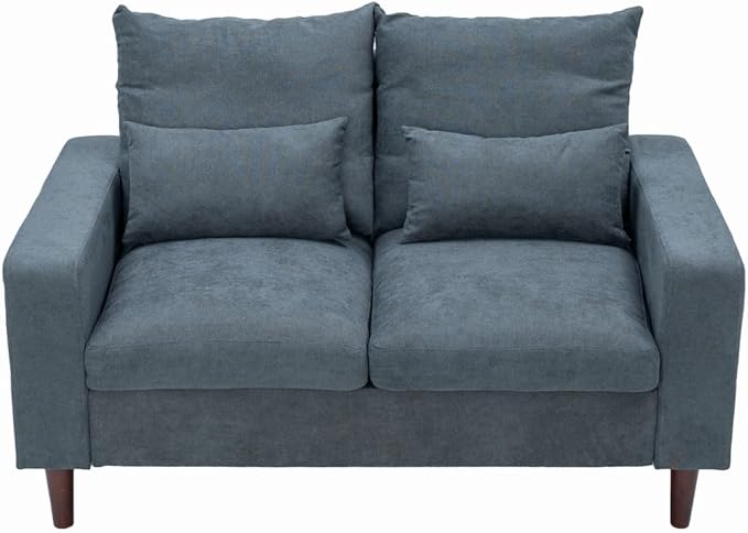 Panana Convertible Sectional Sofa CouchL-Shaped 2 or 3-Seat Sofa Sectional with Reversible Ottoman for Small Living Room Apartment (Gray Linen Fabric 2 Seater ONLY - Track arms)
