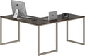 SHW Mission 55 x 60 Inches L-Shape Home Office Computer Desk Espresso