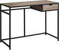 Computer Desk Home Office Laptop Storage Drawer 42 l Work Brown Laminate Black Metal Contemporary Modern