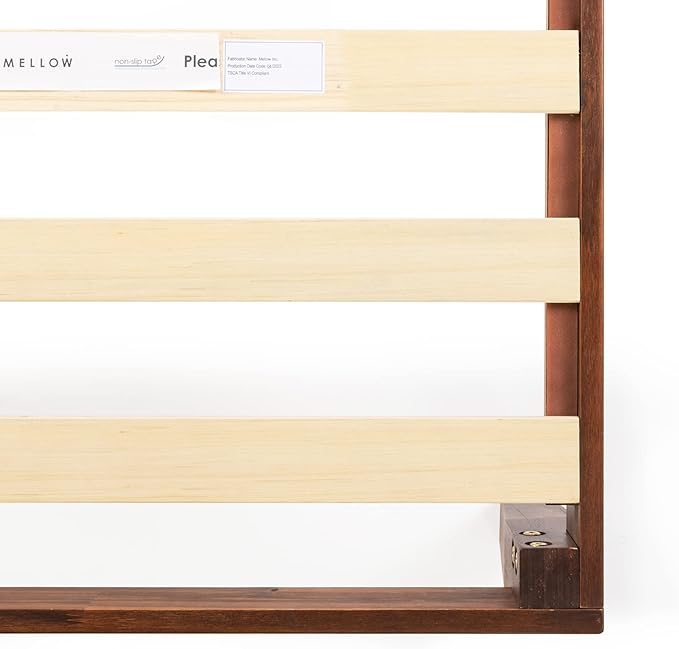 Mellow Naturalista Classic 12 Inch Solid Wood Platform Bed with Wooden Slats Twin XL Espresso