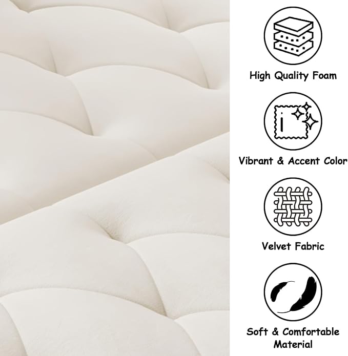 71 Convertible Folding Sleeper Sofa CouchModern Velvet Loveseat Sleeper with 2 Pillows Futon Sofa Bed with Mattress and Frame for Living RoomBedroomSmall Space (Beige)