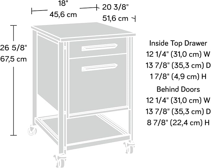 Sauder Briarbrook Mobile File Ped Barrel Oak Finish
