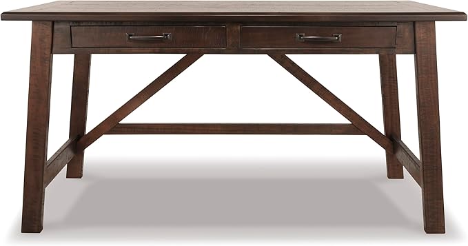 Signature Design by Ashley Baldridge Home Office Desk Rustic Industrial Desk With Drawers Wood Construction Smooth-Gliding Storage for Workspaces Ideal Office Desk for Home Offices Brown