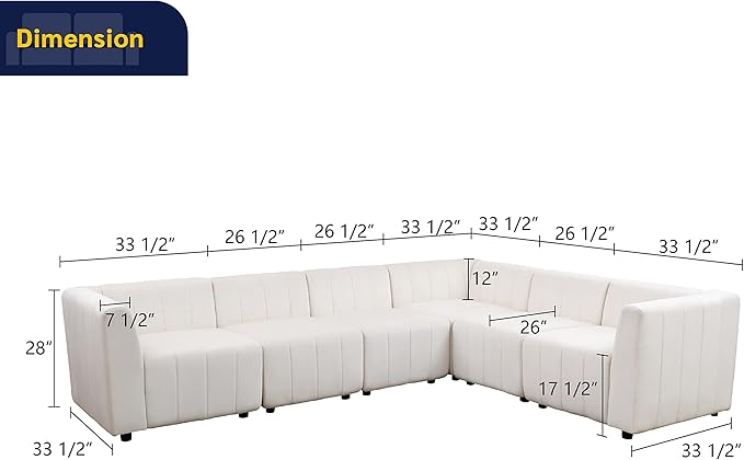 6 Piece Modular Sofa Set