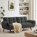 Convertible Sofa Bed Folding Loveseat Couch Modern Futon Recliner Sleeper with Adjustable Backrest Dark Gray