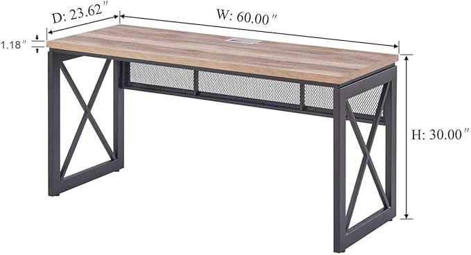 BON AUGURE Industrial Home Office Desks Rustic Wood Computer Desk Corner Ladder Shelf 5 Tier Metal Wood Corner Bookshelf Tall Corner Shelf Plant Stand for Living Room